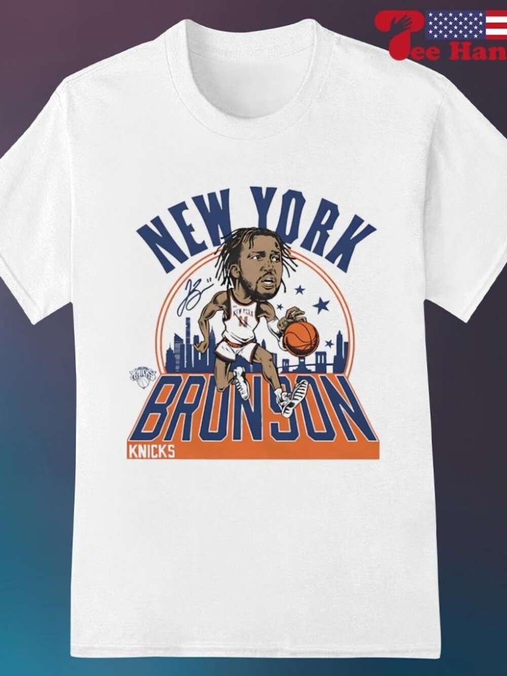 Jalen Brunson New York Knicks caricature signature T shirt  257